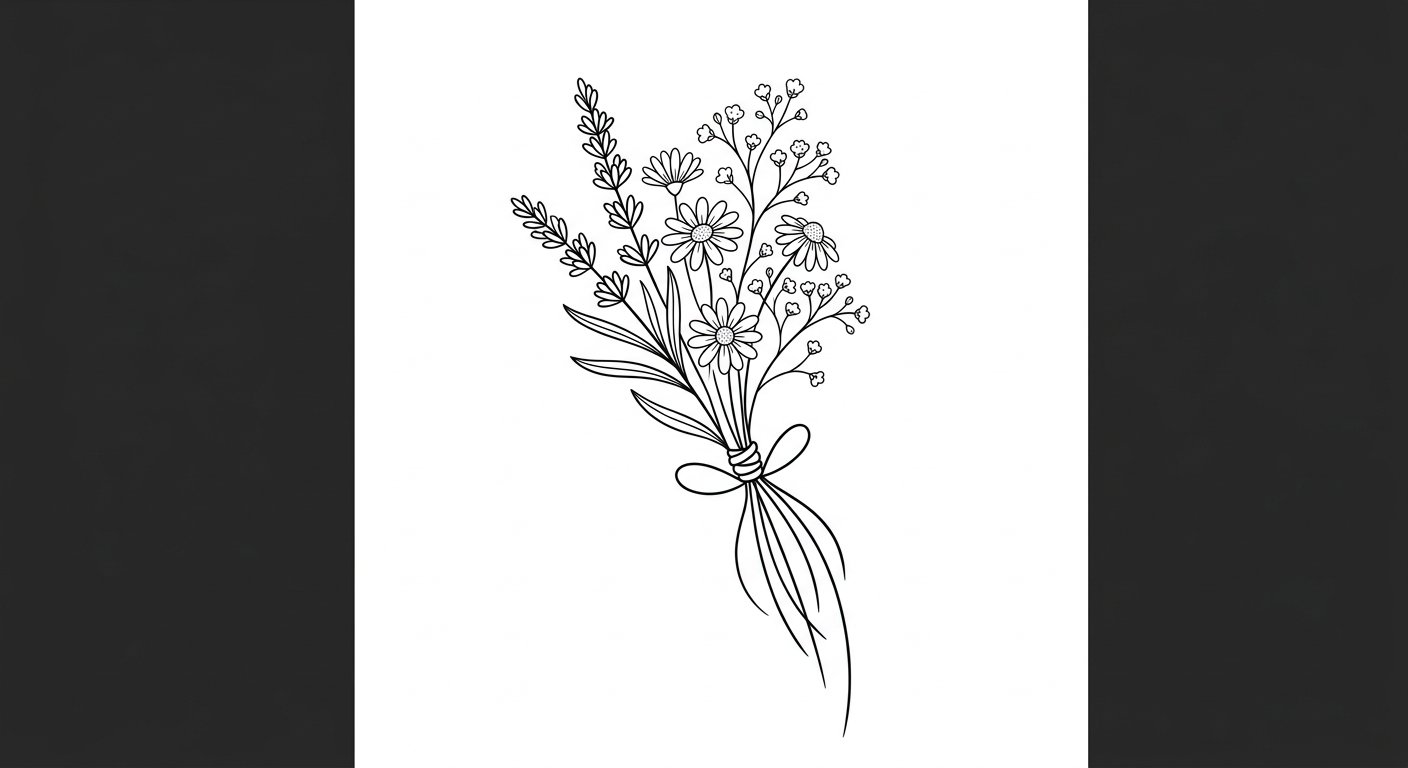 Delicate mixed wildflowers for the inner forearm
